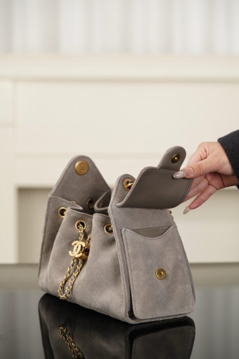 샤넬 25C 미니 핸드백 금장 스웨이드 골드 메탈 그레이 레플리카 미러급 SA급 S급 고퀄리티 최상급 하이엔드 가방 [여성] 6