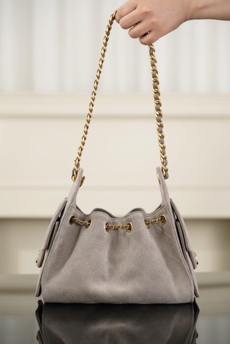 샤넬 25C 미니 핸드백 금장 스웨이드 골드 메탈 그레이 레플리카 미러급 SA급 S급 고퀄리티 최상급 하이엔드 가방 [여성] 2