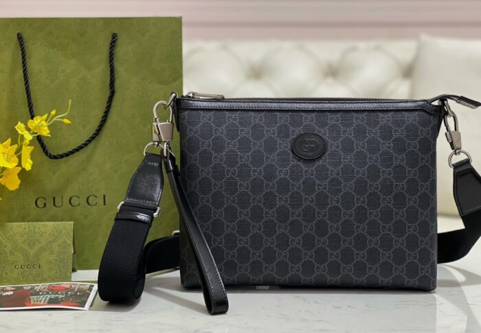 구찌 메신저 백 스퀘어 인터로킹 G 블랙 슈프림 726833 레플리카 미러급 SA급 S급 고퀄리티 최상급 하이엔드 가방 [남성여성공용]