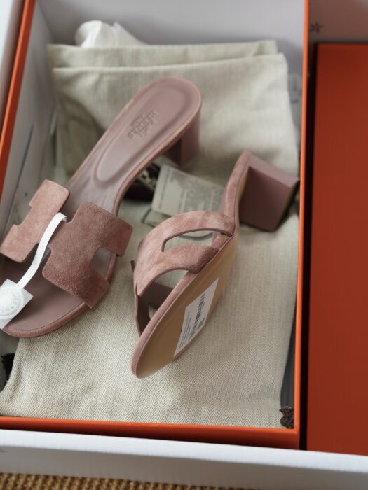 에르메스 오아시스 샌들 뮬 슬리퍼 스웨이드 브라운 5cm 레플리카 미러급 SA급 S급 고퀄리티 최상급 하이엔드 신발 [여성] 3