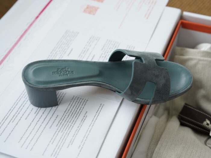 에르메스 오아시스 샌들 뮬 슬리퍼 스웨이드 청색 5cm 레플리카 미러급 SA급 S급 고퀄리티 최상급 하이엔드 신발 [여성]