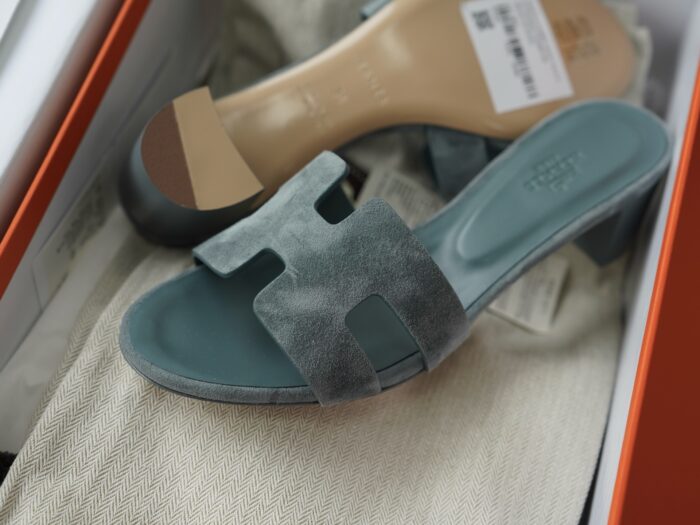 에르메스 오아시스 샌들 뮬 슬리퍼 스웨이드 청색 5cm 레플리카 미러급 SA급 S급 고퀄리티 최상급 하이엔드 신발 [여성] 2