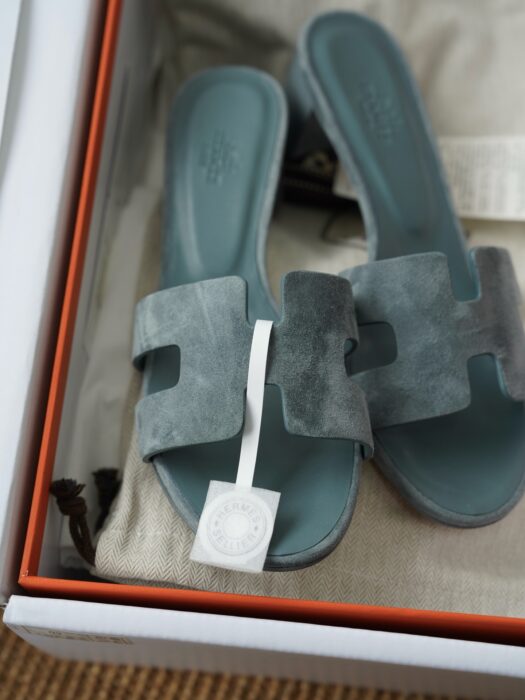 에르메스 오아시스 샌들 뮬 슬리퍼 스웨이드 청색 5cm 레플리카 미러급 SA급 S급 고퀄리티 최상급 하이엔드 신발 [여성] 3