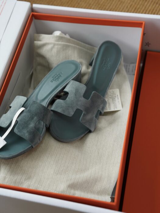 에르메스 오아시스 샌들 뮬 슬리퍼 스웨이드 청색 5cm 레플리카 미러급 SA급 S급 고퀄리티 최상급 하이엔드 신발 [여성] 6