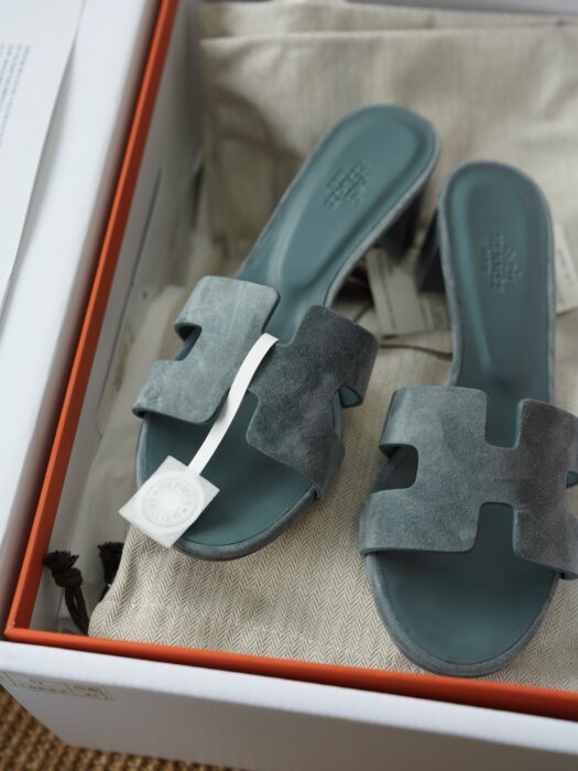 에르메스 오아시스 샌들 뮬 슬리퍼 스웨이드 청색 5cm 레플리카 미러급 SA급 S급 고퀄리티 최상급 하이엔드 신발 [여성] 4