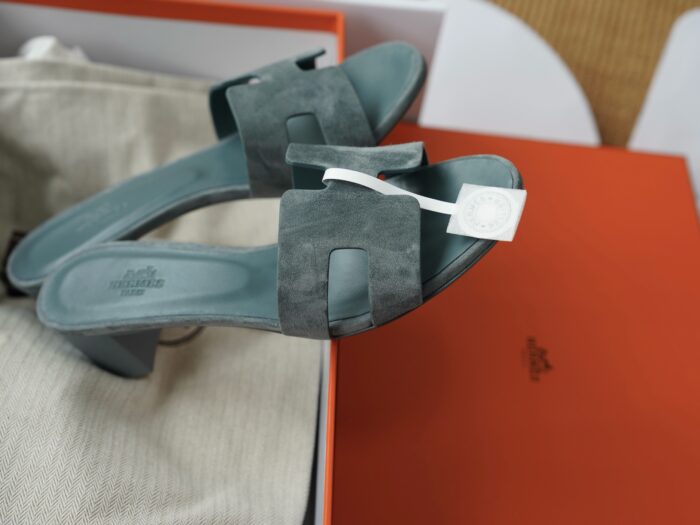 에르메스 오아시스 샌들 뮬 슬리퍼 스웨이드 청색 5cm 레플리카 미러급 SA급 S급 고퀄리티 최상급 하이엔드 신발 [여성] 7