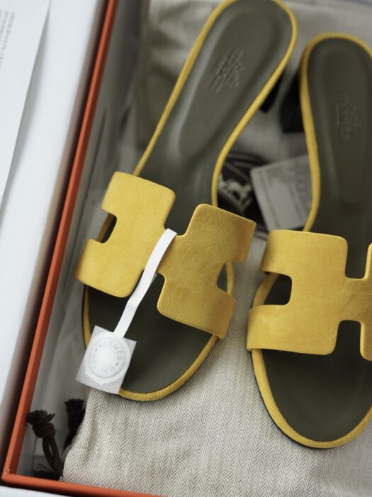 에르메스 오아시스 샌들 뮬 슬리퍼 스웨이드 옐로우 5cm 레플리카 미러급 SA급 S급 고퀄리티 최상급 하이엔드 신발 [여성] 5
