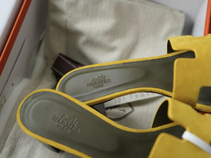 에르메스 오아시스 샌들 뮬 슬리퍼 스웨이드 옐로우 5cm 레플리카 미러급 SA급 S급 고퀄리티 최상급 하이엔드 신발 [여성] 7