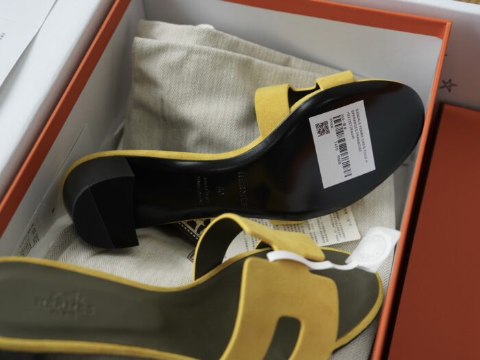 에르메스 오아시스 샌들 뮬 슬리퍼 스웨이드 옐로우 5cm 레플리카 미러급 SA급 S급 고퀄리티 최상급 하이엔드 신발 [여성] 6