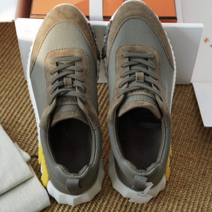 에르메스 바운싱 스니커즈 메쉬 스웨이드 올리브 옐로우 H 레플리카 미러급 SA급 S급 고퀄리티 최상급 하이엔드 신발 [남성여성공용]