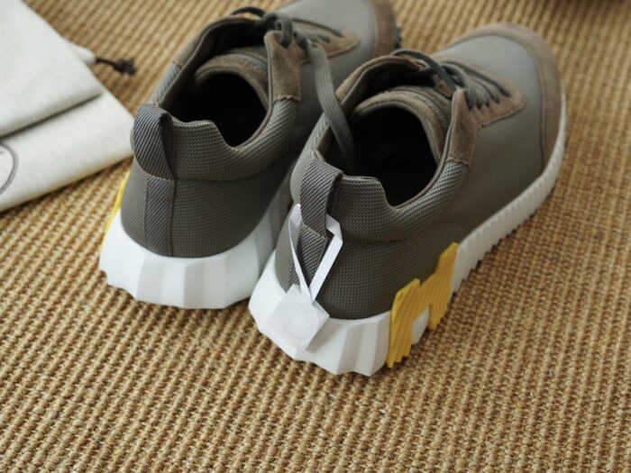 에르메스 바운싱 스니커즈 메쉬 스웨이드 올리브 옐로우 H 레플리카 미러급 SA급 S급 고퀄리티 최상급 하이엔드 신발 [남성여성공용] 4