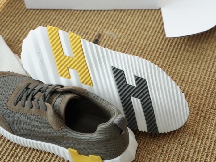 에르메스 바운싱 스니커즈 메쉬 스웨이드 올리브 옐로우 H 레플리카 미러급 SA급 S급 고퀄리티 최상급 하이엔드 신발 [남성여성공용] 3