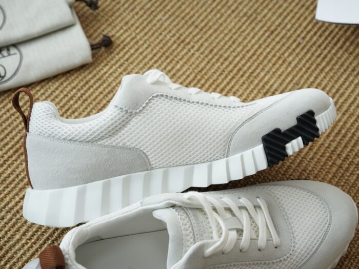 에르메스 바운싱 스니커즈 메쉬 스웨이드 화이트 브라운 H 레플리카 미러급 SA급 S급 고퀄리티 최상급 하이엔드 신발 [남성여성공용] 4