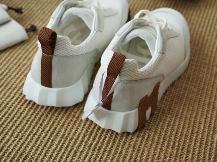 에르메스 바운싱 스니커즈 메쉬 스웨이드 화이트 브라운 H 레플리카 미러급 SA급 S급 고퀄리티 최상급 하이엔드 신발 [남성여성공용] 5