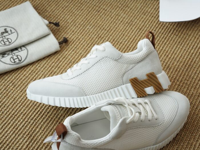 에르메스 바운싱 스니커즈 메쉬 스웨이드 화이트 브라운 H 레플리카 미러급 SA급 S급 고퀄리티 최상급 하이엔드 신발 [남성여성공용] 6