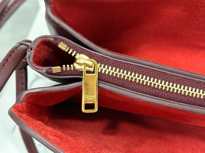 셀린느 트리오 플랩 부드러운 램스킨 10P862 와인 레플리카 미러급 SA급 S급 고퀄리티 최상급 하이엔드 가방 [남성여성공용] 12