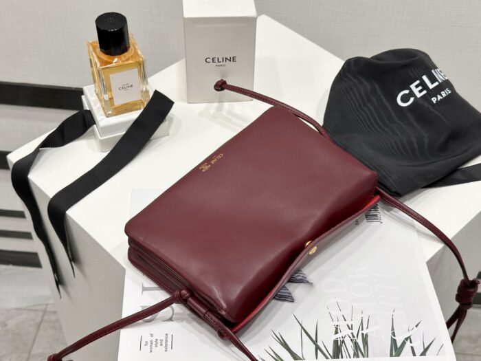 셀린느 트리오 플랩 부드러운 램스킨 10P862 와인 레플리카 미러급 SA급 S급 고퀄리티 최상급 하이엔드 가방 [남성여성공용] 5