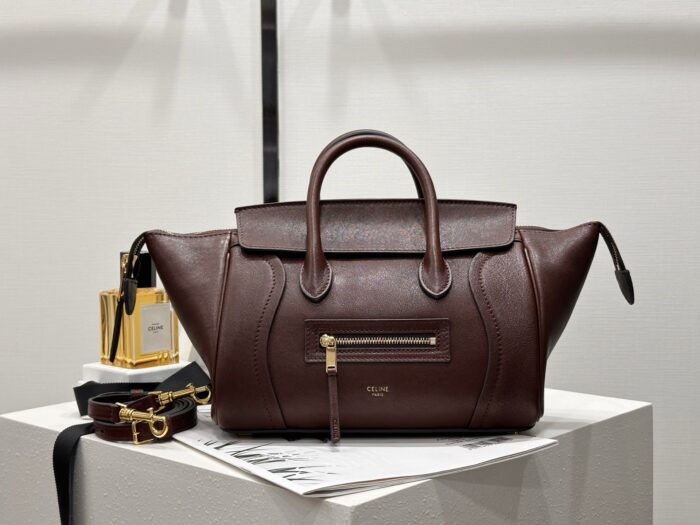 셀린느 스몰 뉴 러기지 서플 샤이니 램스킨 124213 초콜릿 레플리카 미러급 SA급 S급 고퀄리티 최상급 하이엔드 가방 [여성] 3