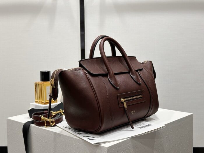 셀린느 스몰 뉴 러기지 서플 샤이니 램스킨 124213 초콜릿 레플리카 미러급 SA급 S급 고퀄리티 최상급 하이엔드 가방 [여성] 4