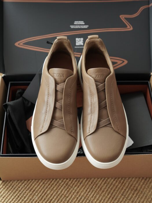 제냐 트리플 스티치 TM 스니커즈 브라운 남성용 레플리카 미러급 SA급 S급 고퀄리티 최상급 하이엔드 신발 [남성]