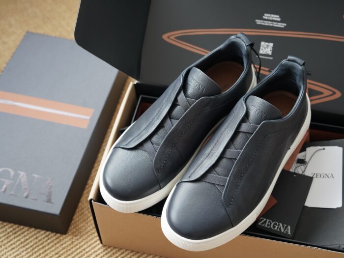 제냐 트리플 스티치 TM 스니커즈 네이비 화이트 남성용 레플리카 미러급 SA급 S급 고퀄리티 최상급 하이엔드 신발 [남성] 2