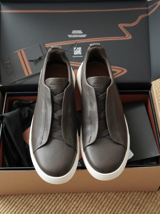 제냐 트리플 스티치 TM 스니커즈 다크 브라운 남성용 레플리카 미러급 SA급 S급 고퀄리티 최상급 하이엔드 신발 [남성]