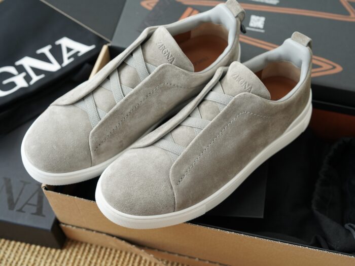 제냐 트리플 스티치 TM 스니커즈 리이트 그레이 스웨이드 남성용 레플리카 미러급 SA급 S급 고퀄리티 최상급 하이엔드 신발 [남성] 2