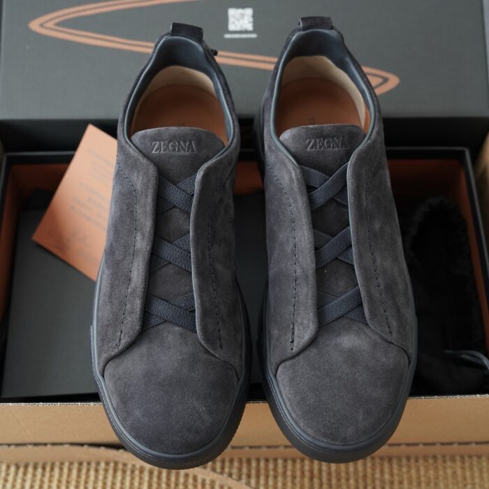 제냐 트리플 스티치 TM 스니커즈 차콜 스웨이드 남성용 레플리카 미러급 SA급 S급 고퀄리티 최상급 하이엔드 신발 [남성]