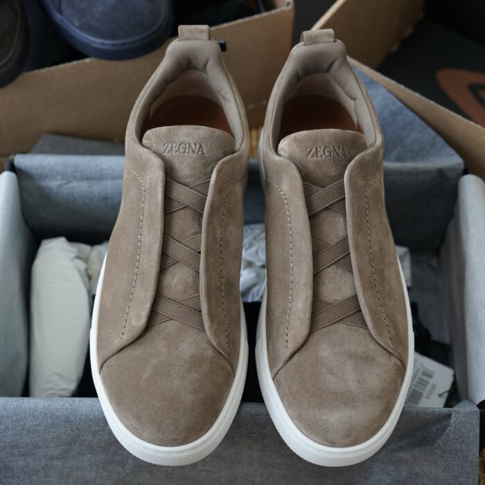 제냐 트리플 스티치 TM 스니커즈 라이트 브라운 스웨이드 남성용 레플리카 미러급 SA급 S급 고퀄리티 최상급 하이엔드 신발 [남성]