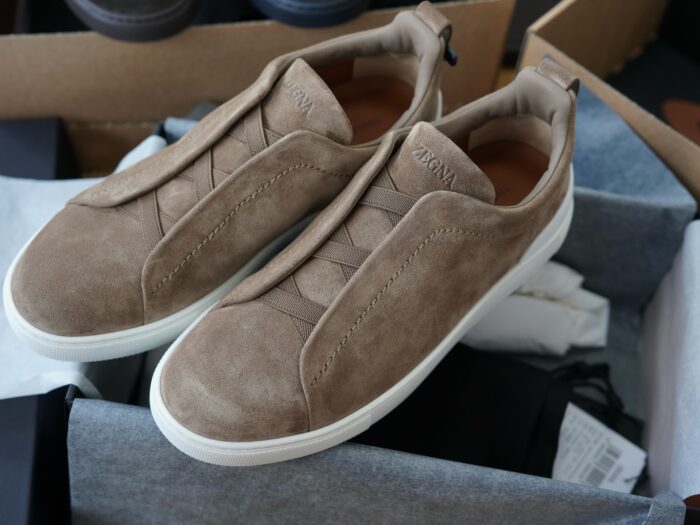 제냐 트리플 스티치 TM 스니커즈 라이트 브라운 스웨이드 남성용 레플리카 미러급 SA급 S급 고퀄리티 최상급 하이엔드 신발 [남성] 2