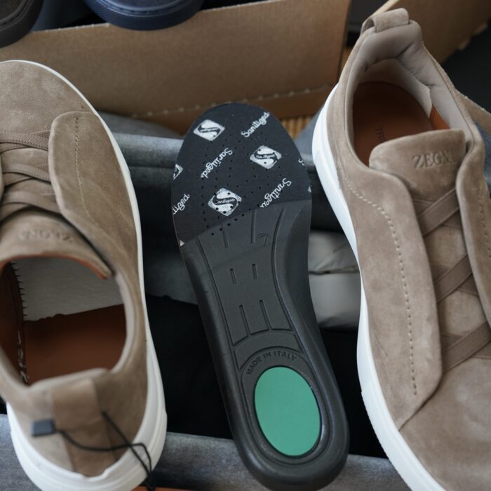 제냐 트리플 스티치 TM 스니커즈 라이트 브라운 스웨이드 남성용 레플리카 미러급 SA급 S급 고퀄리티 최상급 하이엔드 신발 [남성] 9