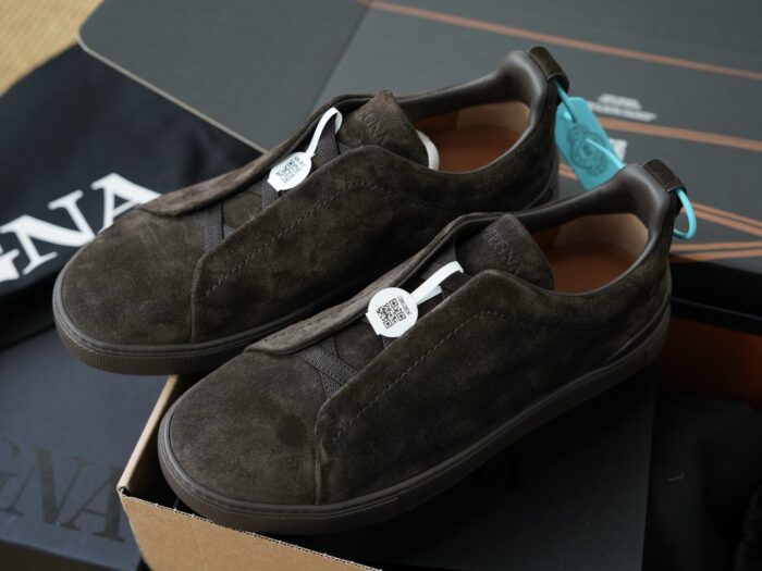 제냐 트리플 스티치 TM 스니커즈 다크 브라운 스웨이드 남성용 레플리카 미러급 SA급 S급 고퀄리티 최상급 하이엔드 신발 [남성] 2