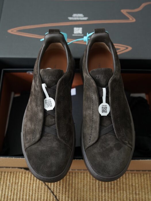 제냐 트리플 스티치 TM 스니커즈 다크 브라운 스웨이드 남성용 레플리카 미러급 SA급 S급 고퀄리티 최상급 하이엔드 신발 [남성]