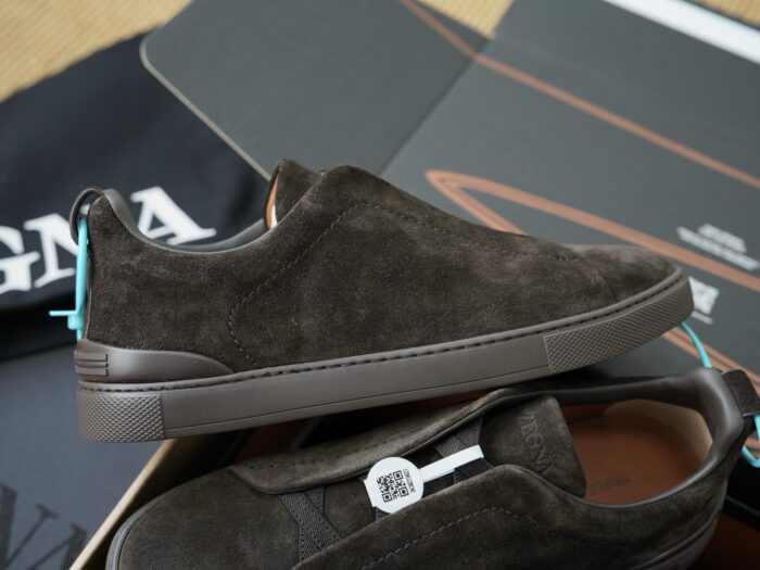 제냐 트리플 스티치 TM 스니커즈 다크 브라운 스웨이드 남성용 레플리카 미러급 SA급 S급 고퀄리티 최상급 하이엔드 신발 [남성] 3