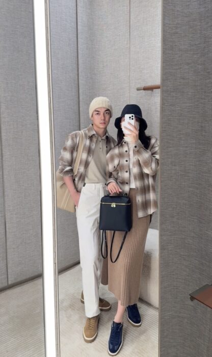 로로피아나 체크 긴팔 셔츠 브라운 레플리카 미러급 SA급 S급 고퀄리티 하이엔드 최상급 의류 [남성여성공용] 2