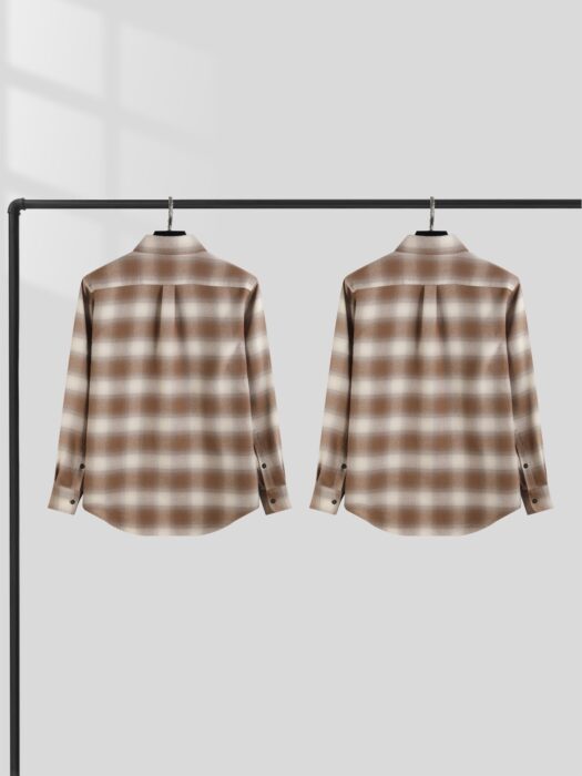 로로피아나 체크 긴팔 셔츠 브라운 레플리카 미러급 SA급 S급 고퀄리티 하이엔드 최상급 의류 [남성여성공용] 4