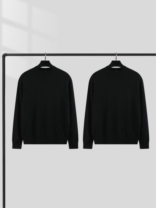 로로피아나 면양털 단색 크루넥 니트 블랙 레플리카 미러급 SA급 S급 고퀄리티 하이엔드 최상급 의류 [남성] 2