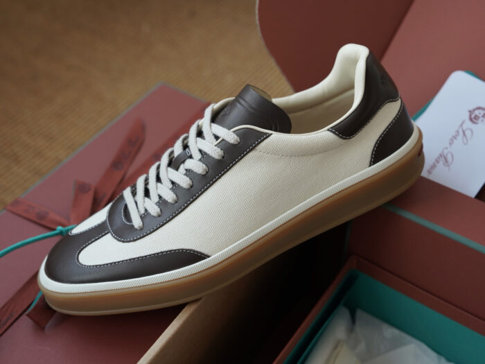 로로피아나 레더 트리밍 스니커즈 다크 브라운 남성용 레플리카 미러급 SA급 S급 고퀄리티 최상급 하이엔드 신발 [남성] 4