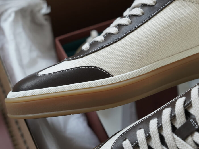 로로피아나 레더 트리밍 스니커즈 다크 브라운 남성용 레플리카 미러급 SA급 S급 고퀄리티 최상급 하이엔드 신발 [남성] 10