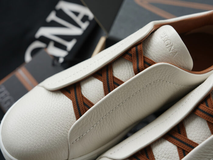 제냐 트리플 스티치 TM 스니커즈 화이트 브라운 남성용 레플리카 미러급 SA급 S급 고퀄리티 최상급 하이엔드 신발 [남성] 4