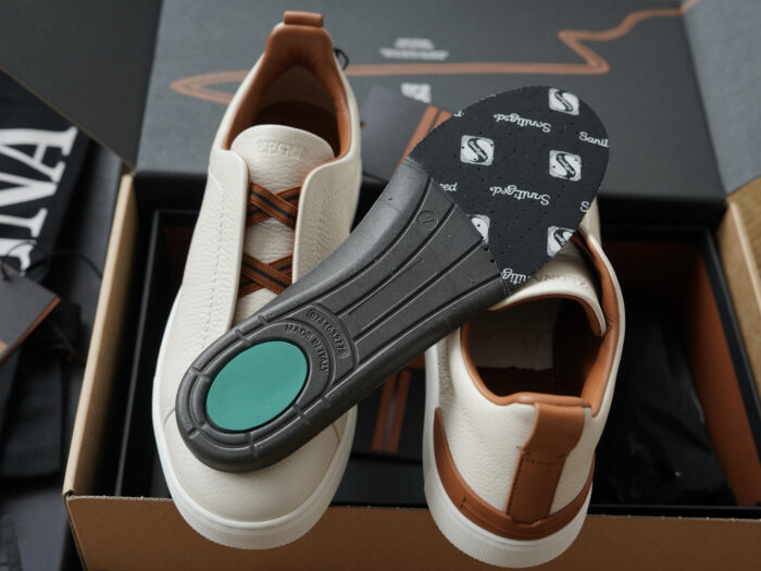 제냐 트리플 스티치 TM 스니커즈 화이트 브라운 남성용 레플리카 미러급 SA급 S급 고퀄리티 최상급 하이엔드 신발 [남성] 3