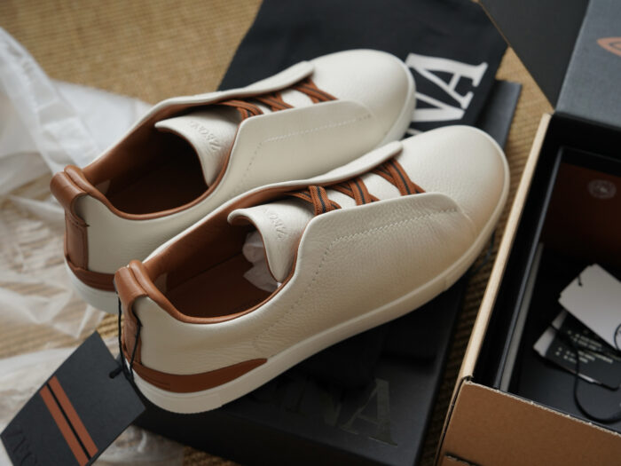 제냐 트리플 스티치 TM 스니커즈 화이트 브라운 남성용 레플리카 미러급 SA급 S급 고퀄리티 최상급 하이엔드 신발 [남성] 2