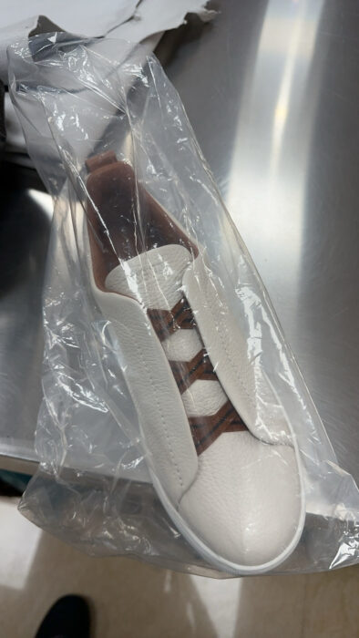 제냐 트리플 스티치 TM 스니커즈 화이트 브라운 남성용 레플리카 미러급 SA급 S급 고퀄리티 최상급 하이엔드 신발 [남성] 10