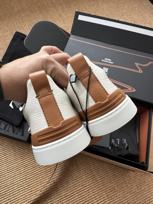 제냐 트리플 스티치 TM 스니커즈 화이트 브라운 남성용 레플리카 미러급 SA급 S급 고퀄리티 최상급 하이엔드 신발 [남성] 12