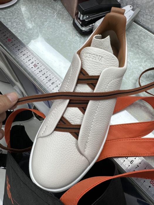 제냐 트리플 스티치 TM 스니커즈 화이트 브라운 남성용 레플리카 미러급 SA급 S급 고퀄리티 최상급 하이엔드 신발 [남성] 14