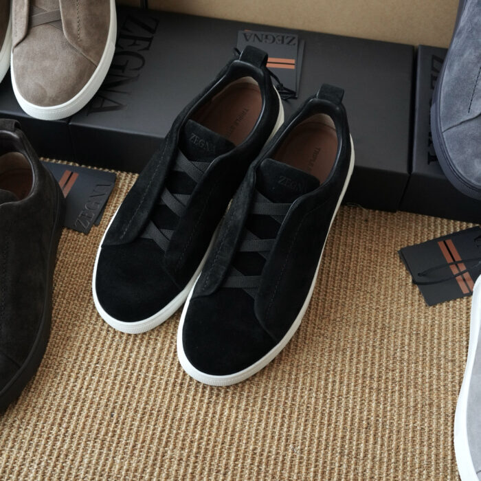 제냐 트리플 스티치 TM 스니커즈 흑백 스웨이드 남성용 레플리카 미러급 SA급 S급 고퀄리티 최상급 하이엔드 신발 [남성] 2