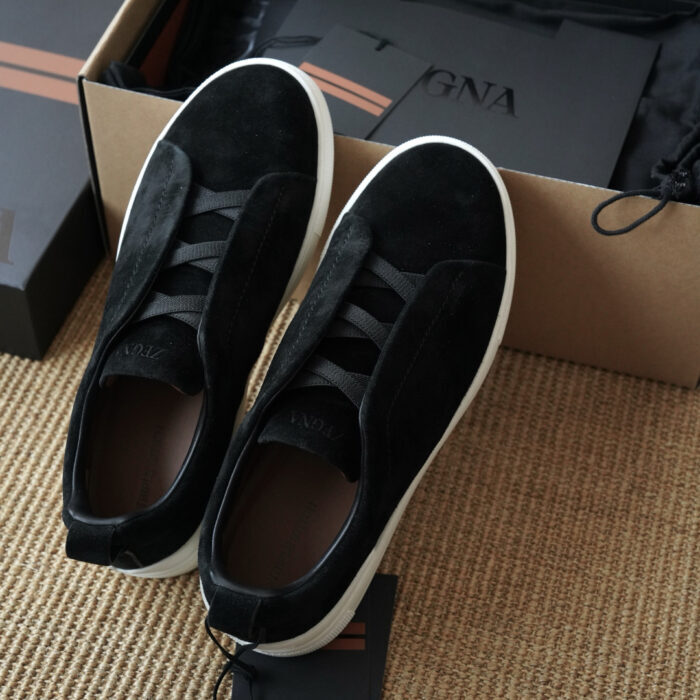 제냐 트리플 스티치 TM 스니커즈 흑백 스웨이드 남성용 레플리카 미러급 SA급 S급 고퀄리티 최상급 하이엔드 신발 [남성] 3