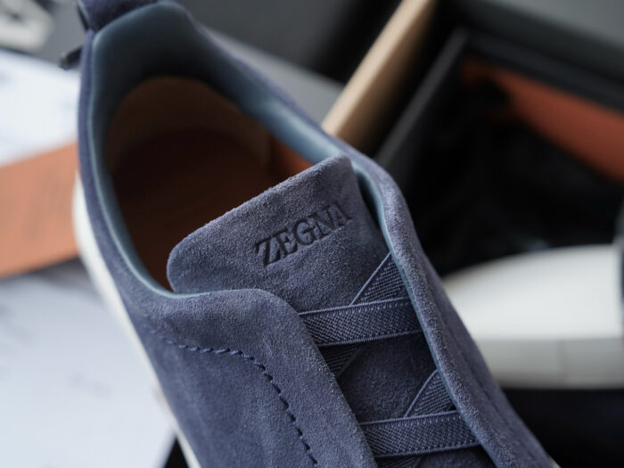 제냐 트리플 스티치 TM 스니커즈 네이비 블루 스웨이드 남성용 레플리카 미러급 SA급 S급 고퀄리티 최상급 하이엔드 신발 [남성] 9