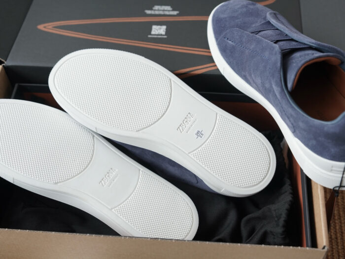 제냐 트리플 스티치 TM 스니커즈 네이비 블루 스웨이드 남성용 레플리카 미러급 SA급 S급 고퀄리티 최상급 하이엔드 신발 [남성] 17