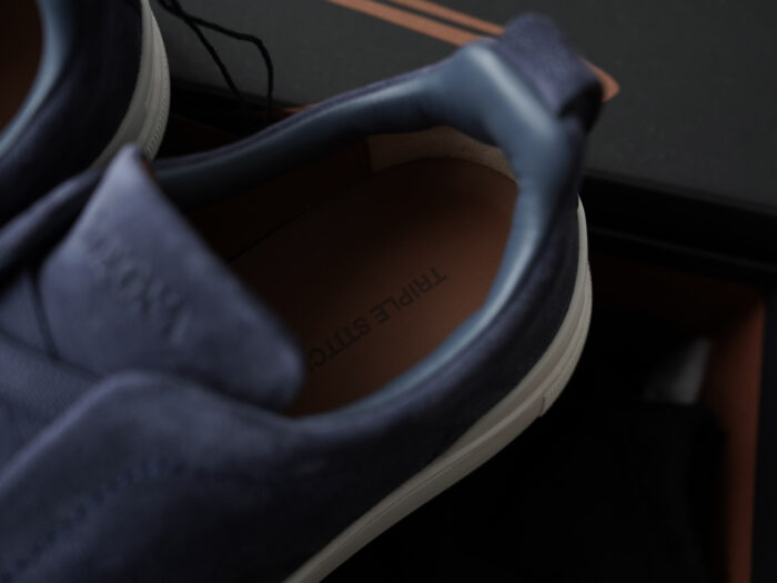 제냐 트리플 스티치 TM 스니커즈 네이비 블루 스웨이드 남성용 레플리카 미러급 SA급 S급 고퀄리티 최상급 하이엔드 신발 [남성] 8